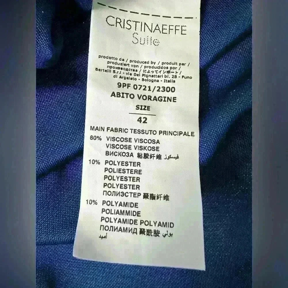 CRISTINAEFFE Sleeveless Sparkly Blue Formal Maxi Dress Size 42 or US size 8 - Picture 13 of 14